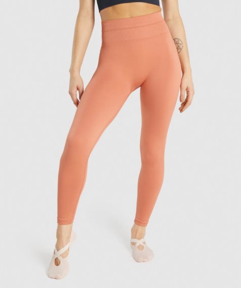 Women's Gymshark Studio Leggings Orange | NZ 2WFKPA